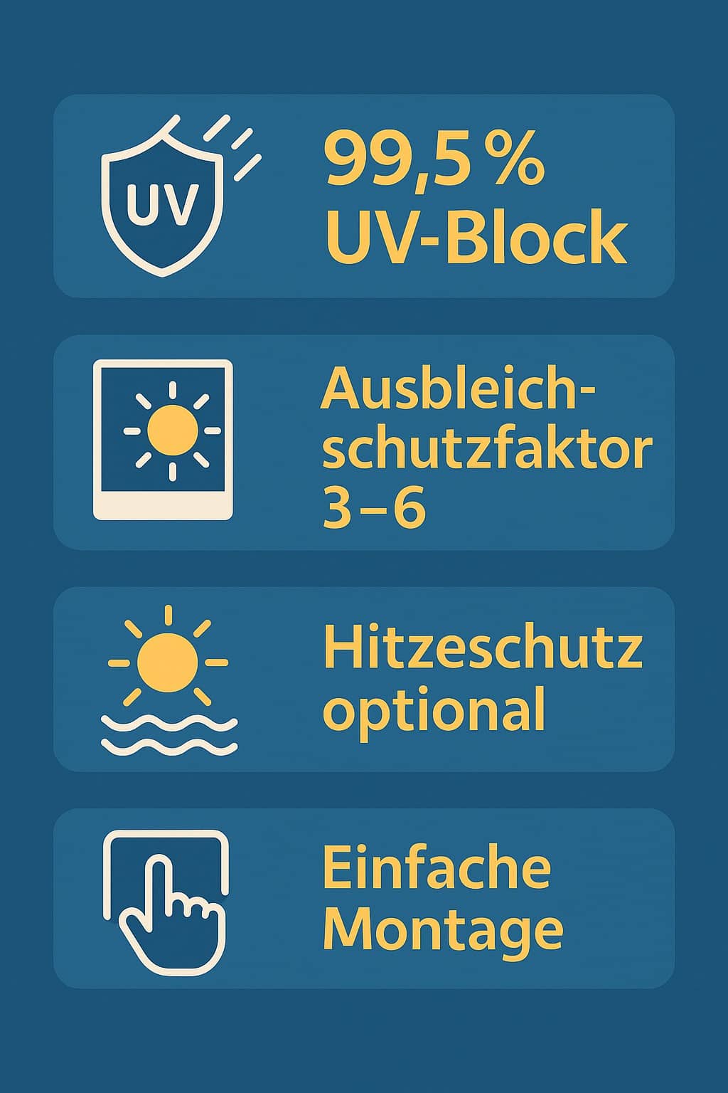 Wichtigste Vorteile von UV-Schutzfolien