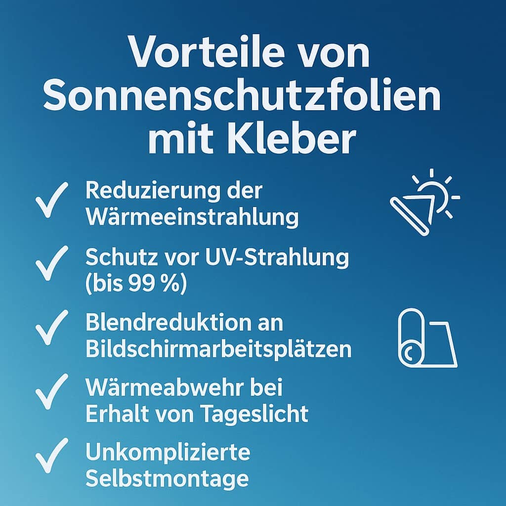 Vorteile selbstklebender Sonnenschutzfolien fürs Fenster